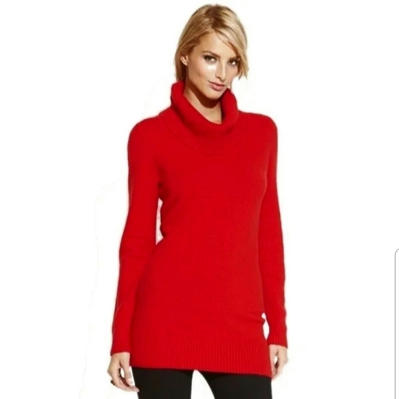 red cowl neck sweater dress INC Womens Red Long Sleeve Cowl Neck Sweater Size: L